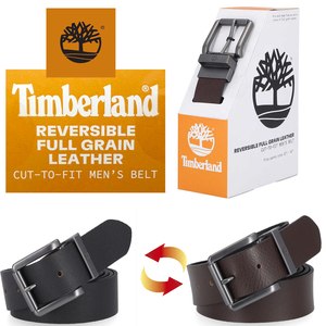 新品 ★ Timberland ティンバーランド レザー ベルト リバーシブル ブラック ブラウン メンズ フリーサイズ サイズ調整可 回転式バックル