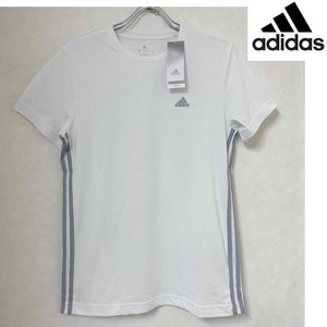 新品 XL ★ adidas アディダス 半袖 ロゴ Tシャツ ホワイト SH946 HM8318 3S PES TEE レディース ルーズフィット メンズ スポーツ ウェア