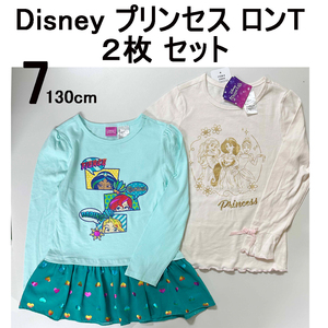  new goods 2 sheets set 130 * Disney Princess girls long sleeve T shirt tunic 7 green white long T ribbon Heart Junior cost ko