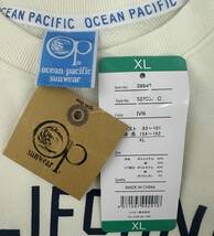新品 XL ★ OCEAN PACIFIC オーシャンパシフィック レディース トレーナー アイボリー スウェット カレッジ ロゴ OP 部屋着 トレーニング_画像9