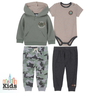  new goods 4 point set 90 * cost ko Parker top and bottom setup long sleeve short sleeves 18M camouflage baby long pants rompers reverse side nappy dinosaur 