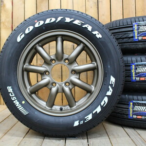 200系 ハイエース 車検対応 ファブレス BARONE MC-9 16in グッドイヤー ナスカー 215/65R16 ホワイトレター タイヤ ホイール 4本SET