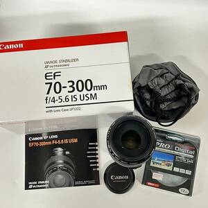 1円~【通電確認済】キャノン Canon ZOOM LENS EF 70-300mm 1:4-5.6 IS USM ULTORASONIC IMAGE STABILIZER 一眼カメラ用 レンズ 付属品有 YT