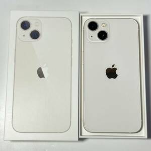 1円~【初期化済み】Apple iPhone 13 128GB スターライト MLND3J/A SIMフリー ACロック解除済み バッテリー最大容量97% 箱付き GK-70102