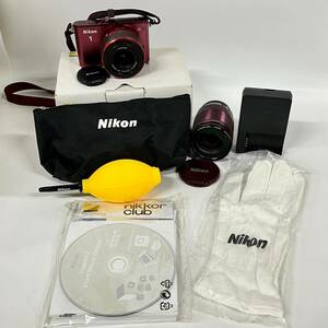 1円~【通電確認済】ニコン Nikon 1 J3 NIKKOR 10-30mm 1:3.5-5.6 10-100mm 1:4-5.6 VR ミラーレス一眼カメラ レンズ 付属品あり G142538