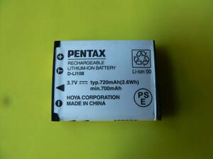 * PENTAX original rechargeable battery D-Li108,1 sheets *... possible to use, beautiful goods *,.