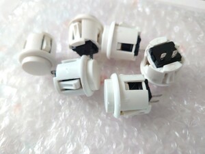 送料140 ホワイト 押しボタン 24mm アーケードゲーム用 24Φ コントローラーアケコン自作にプッシュ ハメ込み式 白色 三和電子OBSF-24互換