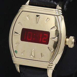 1円 稼働 セイコー Le Vent ・ created by MINAKO YOKOMORI L600-4000 QZ LED ゴールド 1JWY メンズ/レディース腕時計 OGH 0136000