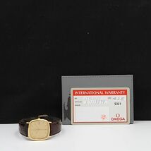 1円 保証書付 稼働 良品 オメガ デヴィル QZ ゴールド文字盤 デイト 53278898 純正尾錠 2APT メンズ腕時計 JNM 000_画像5