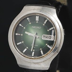 1円 QZ セイコー EL-330 3303-8120 緑文字盤 デイデイト 2ETY メンズ腕時計 KRK 0003000