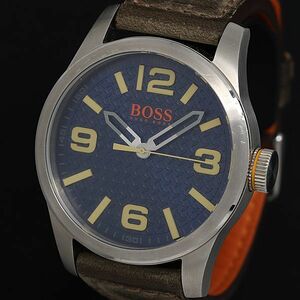 1円 稼動 BOSS HB.242.1.14.2891 5.316.348 QZ ブルー文字盤 2NBG メンズ腕時計 SGN 6215000