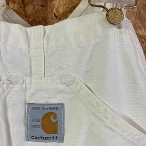 Carhartt 100周年 ビブ パンツ オーバーオール w32 x 34 100th 1889年 1989年 ホワイト