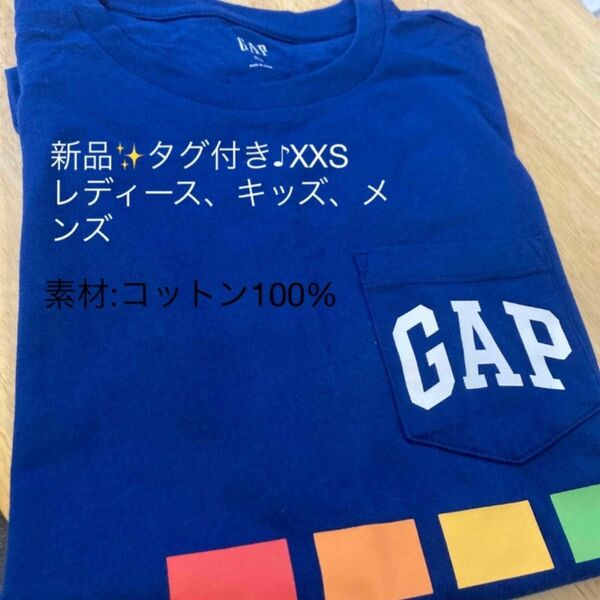 新品　タグ付き　定価3,490円　GAP ギャップ　ポラロイド　Tシャツ　ロイヤルブルー　USサイズ　XXSサイズ　