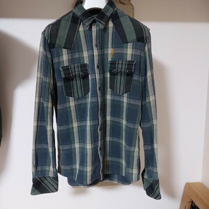  domestic regular goods rare limitation Hysteric Glamour his girl embroidery check flannel shirt 