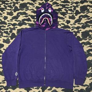 purple WGM shark hoodie シャークパーカー エイプ bape A BATHING APE camo 紫