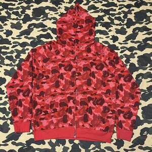 flame fire camo hoodie BAPE エイプ A BATHING APE パーカー red