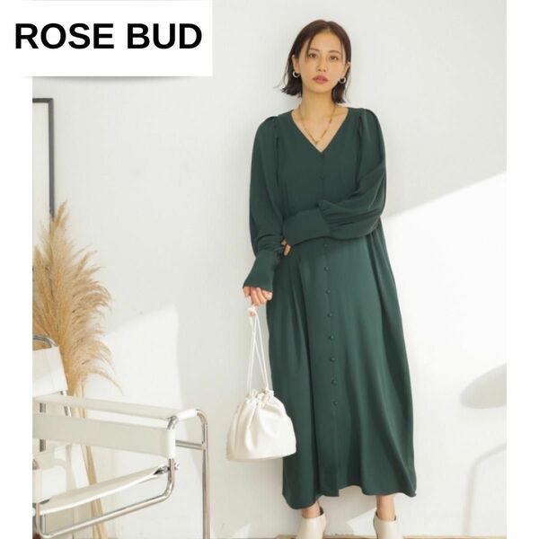 ROSE BUD ローズバッド 長袖ワンピース グリーン 美品