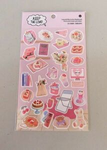 ★新品　可愛い　手帳素材　シール　ケーキ　苺　イチゴ　おやつ　★