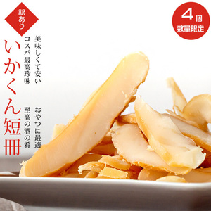 いかくん短冊 150g×4袋【訳あり品 B品】厚み 大きさ不揃い【大容量 イカ珍味】烏賊燻製風味 いか燻 父の日 敬老の日【メール便対応】