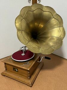 蓄音機 グラモフォン His Master Voice 卓上型 オーディオ 音響機器 レトロ アンティーク 中古品 現状品