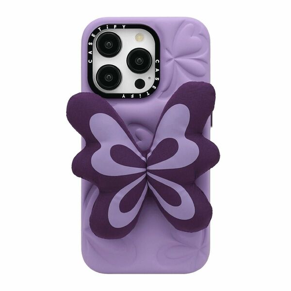 CASETiFY The Grippy Case - Violet Butterfly iPhone 14 Pro ケース カバー