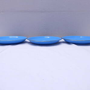 ブランド祭 食器祭 橘吉 皿 5枚セット MICROWAVE PROOF ブルー系 プレート 器 小皿 長期自宅保管品の画像6
