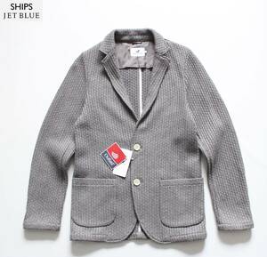  unused [ SHIPS JET BLUE Ships ]outlast russell knitted 2B jacket S size / small .1220001801793 gray tailored regular price \11,000