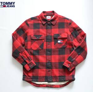 【 Tommy Jeans トミージーンズ 】チェック シェルパ フランネル オーバーシャツ S/大きめ 6800433969 ボア 中綿キルティング