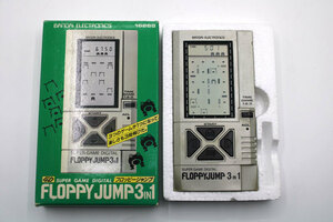 1980年代 旧バンダイ「LCDゲーム フロッピージャンプ 3in1」箱付 ビンテージ 昭和レトロ 電子ゲーム 携帯型 液晶Vintage LSI Game　中古品