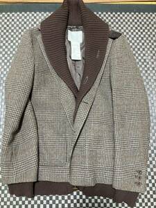 サカイ sacai 12AW KNIT LAYERED JACKET ニットレイヤードジャケット テーラードジャケット チェック 2 M 茶 ブラウン 12-00325M 