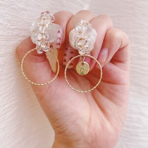 【1219】 ハンドメイド イヤリング アクセサリー 天然石　淡水パール　オケージョン