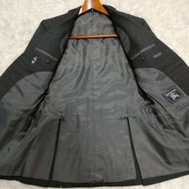 【最高級】 BURBERRY バーバリー スリーピース スーツ セットアップ ジャケット ジレ 2B ウール チャコールグレー 無地 メンズ 3ピース_画像2