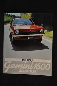  Showa era. famous car dealer catalog pamphlet Isuzu Gemini 1600