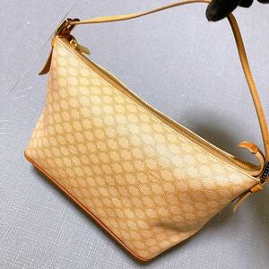 美品 CELINE セリーヌ ハンドバッグ バニティ ミニバッグ アクセサリーポーチ マカダム PVC ベージュ系 2000年 vintage 1円