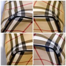 保管品 美品 BURBERRY LONDON バーバリー ロンドン トートバッグ ノバチェック PVC レザー ベージュ A4収納 1円 『C1』_画像6