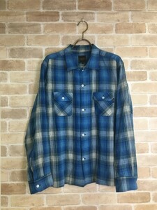 18SS RATS ラッツ 長袖 オンブレチェックシャツ 18RS-0408 胸ポケット ブルー系 L 33831224