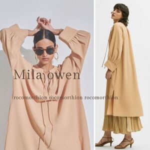 ミラオーウェン Mila owen 落ち感も◎ ゆったりリラックス感のある 体型カバー カフタン ワンピース ロングワンピース フリーサイズ