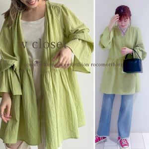 ダブルクローゼット w closet 2way♪ 春らしいカラー キャンディスリーブ チュニック 羽織り カシュクールブラウス フリーサイズ 洗える