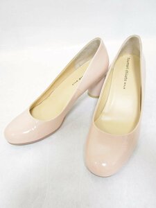 【送料込】 tsumori chisato WALK ツモリチサトウォーク くつ ピンク エナメルパンプス ラウンドトゥ プレーン 太めヒール size23cm/957029