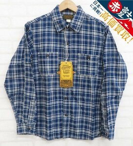 7T9898/ unused goods freewheelers Neal indigo check shirt 1833010 FREEWHEELERS Neal