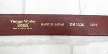 2A7001-4/未使用品 Vintage Works Leather belt DH5536 ヴィンテージワークス レザーベルト 茶芯 サイズ31_画像5