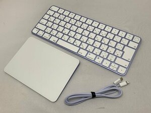 １円スタート！！ Apple Magic Trackpad Magic Keyboard touchID付き(JIS) 純正USB-c Lightningケーブルセット パープル [Etc]