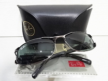 廃盤 正規品 良品 人気 レイバン RB3396 004/71 60口17 ガンメタル グレーストライプ RAYBAN サングラス イタリア 絶版/RB3397_画像1