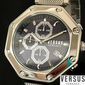 【激レア】Versus Versace/ベルサスベルサーチ/メンズ腕時計/新品/ヴェルサス ヴェルサーチ/八角形/プレゼントに/男性用/シルバー色/希少の画像1