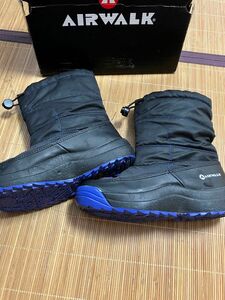 スノーブーツ　ブラック(ブルーのステッチ) AIRWALK 22〜24cm