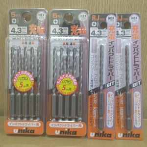 格安処分 12本セット ユニカ 4.3mm RJタイプ DP5-RJ43 インパクトドライバー用ビット unika 六角軸 / コンクリートドリル 振動ドリル 代替