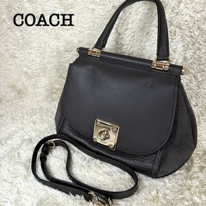 【美品】コーチ COACH ハンドバッグ 2way ドリフター ターンロック ショルダーバッグ スウェード 38388