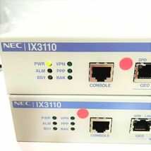 ＊1【通電OK／２台セット】NEC IX3110 UNIVERGE ルーター ギガビット イーサネット 光回線 メタル接続 光接続 VPN PPP BAK エヌイーシー_画像2