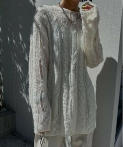 アメリヴィンテージ　 Ameri VINTAGE LOW GAUGE COLOR KNIT TOP　ニット美品　Ameri今季　ホワイト　