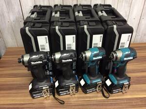 【RH-8076】未使用 makita マキタ 18v 充電式インパクトドライバ TD173DRGX 充電器 純正バッテリー2個 青黒 4台セット 